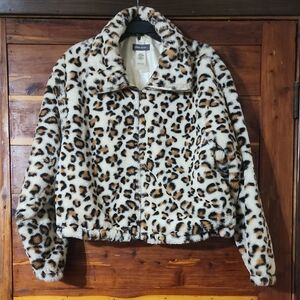 Sans Souci Leopard Print Teddy Jacket